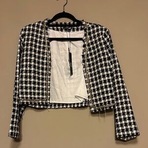 Black and White Checkered Women's Jacket